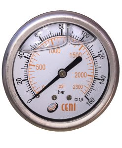 Manómetros dial 2.5″ en Bares conexión Trasera