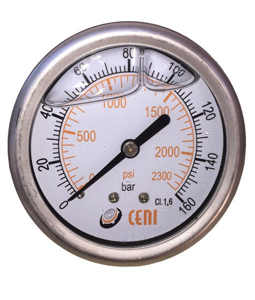 Manómetros dial 2.5″ en Bares conexión Trasera