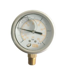 Manómetros dial 2.5" en Bares conexión inferior