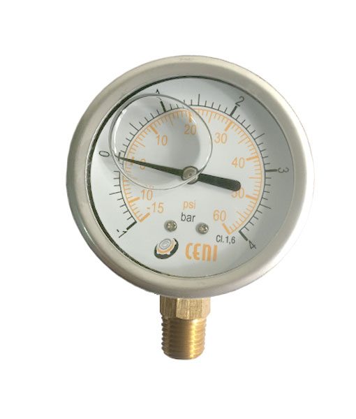Manómetros dial 2.5" en Bares conexión inferior